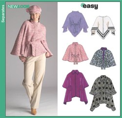 6517 NEW LOOK  FANTASTIC CAPES & PONCHOS LENGTHS PATTERN 6-22 UNCUT